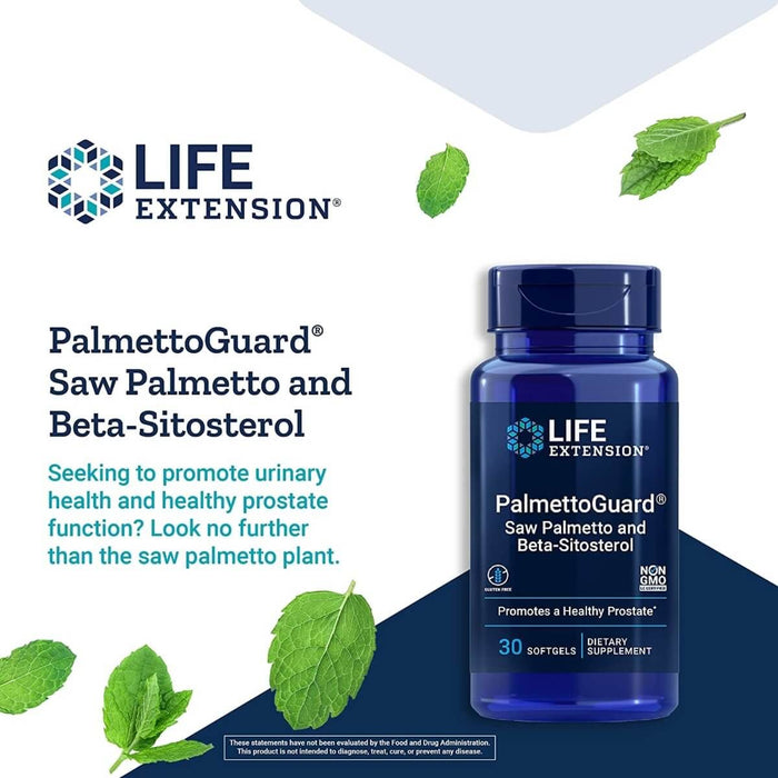 Life Extension PalmettoGuard Saw Palmetto and Beta-Sitosterol 30 Softgels - Health and Wellbeing at MySupplementShop by Life Extension