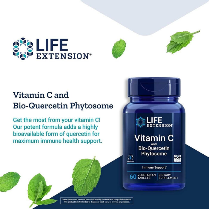 Life Extension Vitamin C and Bio-Quercetin Phytosome 250 Vegetarian Tablets - Vitamins & Minerals at MySupplementShop by Life Extension