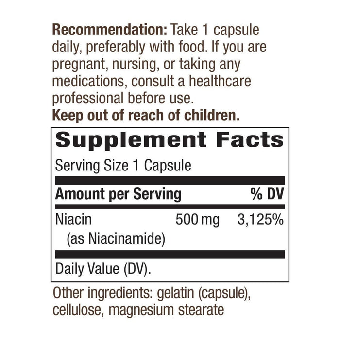 Nature's Way Niacinamide (Non-Flushing) 500mg 100 Capsules - Digestive Health at MySupplementShop by Nature's Way