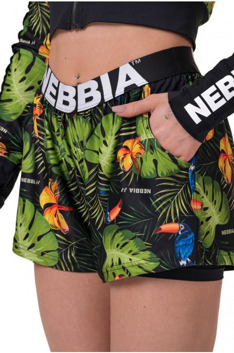 Nebbia High-Energy Double Layer Shorts 563 - Jungle Green - Shorts at MySupplementShop by Nebbia