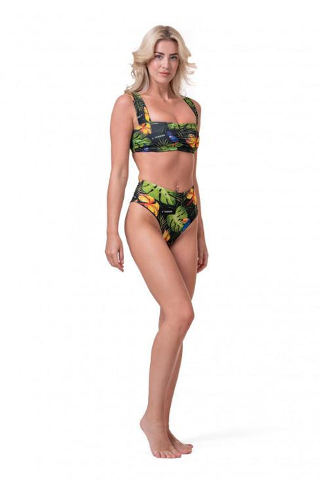 Nebbia High-Waist Sporty Bikini Bottom 555 Jungle Green - Bikini Bottom at MySupplementShop by Nebbia