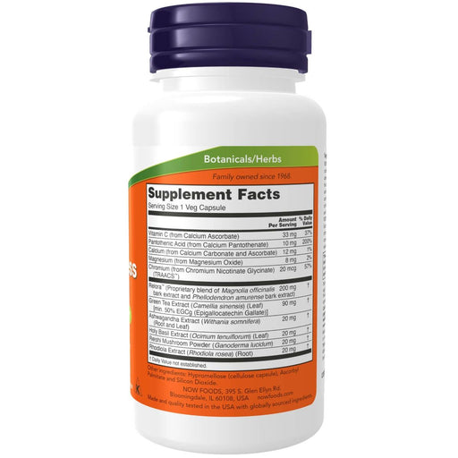 NOW Foods Adrenal Stress Support with Relora 90 Veg Capsules - Post Cycle Recovery at MySupplementShop by NOW Foods