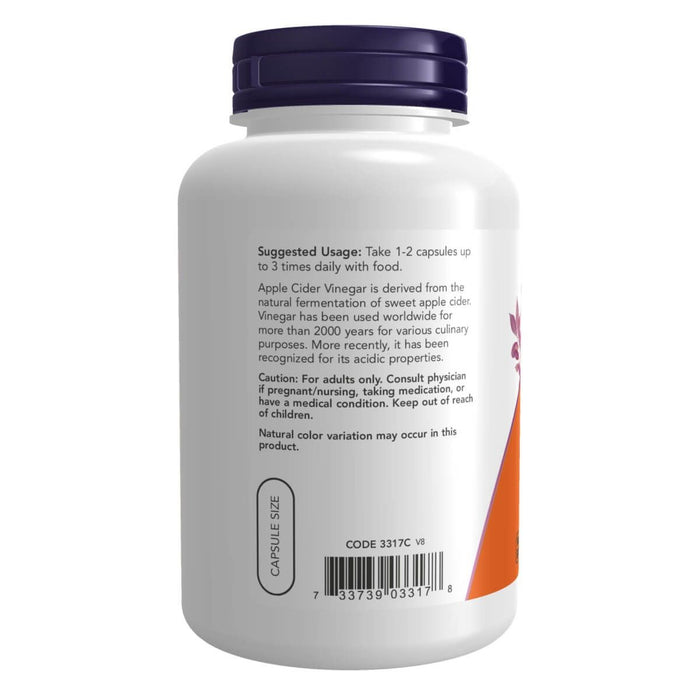 NOW Foods Apple Cider Vinegar 450 mg 180 Capsules - Vitamins & Minerals at MySupplementShop by NOW Foods