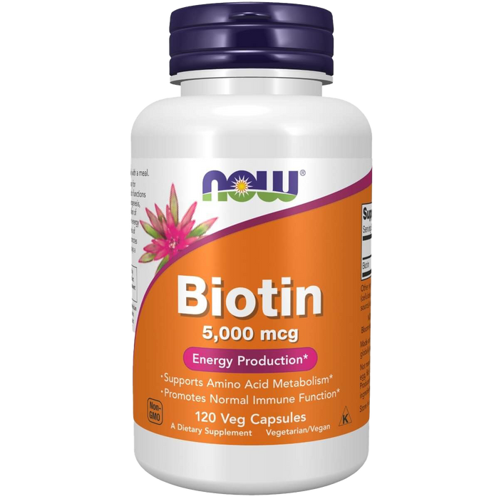 NOW Foods Biotin 5,000 mcg 120 Veg Capsules