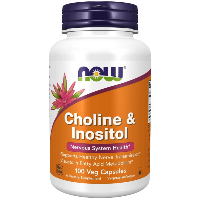 NOW Foods Choline & Inositol 500 mg 100 Veg Capsules