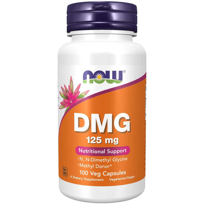 NOW Foods DMG (N-Dimethyl Glycine) 125 mg 100 Veg Capsules - Health and Wellbeing at MySupplementShop by NOW Foods