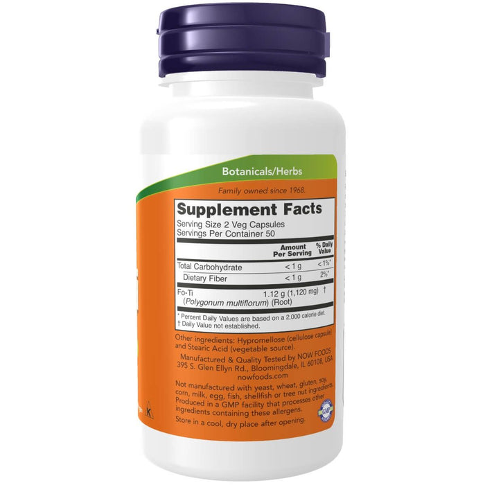 NOW Foods Fo-Ti 560 mg 100 Veg Capsules - Health and Wellbeing at MySupplementShop by NOW Foods