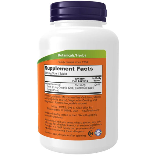 NOW Foods Kelp 150 mcg of Natural Iodine 200 Tablets - Health and Wellbeing at MySupplementShop by NOW Foods