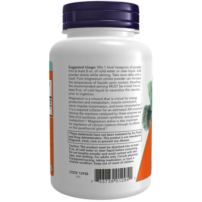 NOW Foods Magnesium Citrate Pure Powder 8oz (227g) - Vitamins & Minerals at MySupplementShop by Now Foods