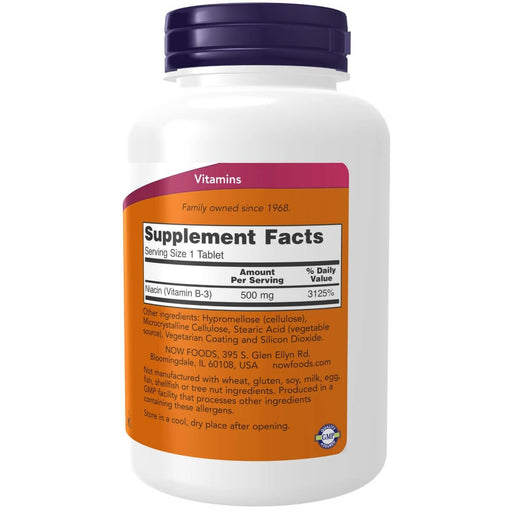 NOW Foods Niacin (Vitamin B-3) 500 mg Sustained Release 250 Tablets - Vitamins & Minerals at MySupplementShop by NOW Foods