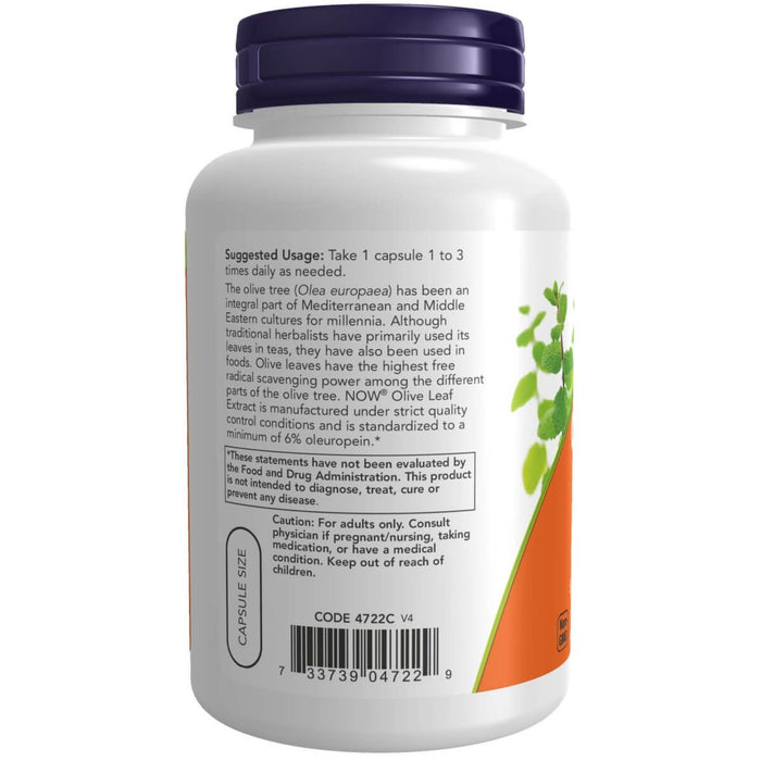 NOW Foods Olive Leaf Extract 500 mg 120 Veg Capsules - Health and Wellbeing at MySupplementShop by NOW Foods