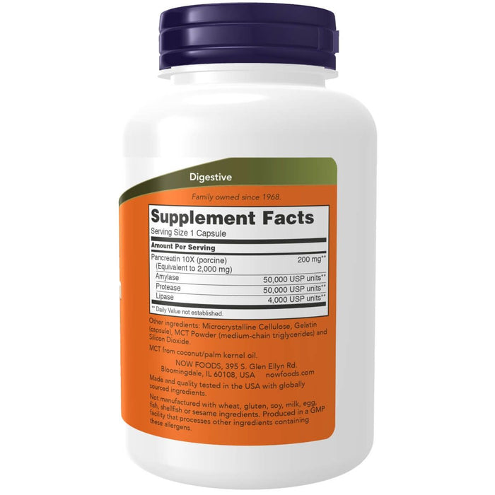 NOW Foods Pancreatin 2000 (250 Capsules) - Digestive Health at MySupplementShop by NOW Foods