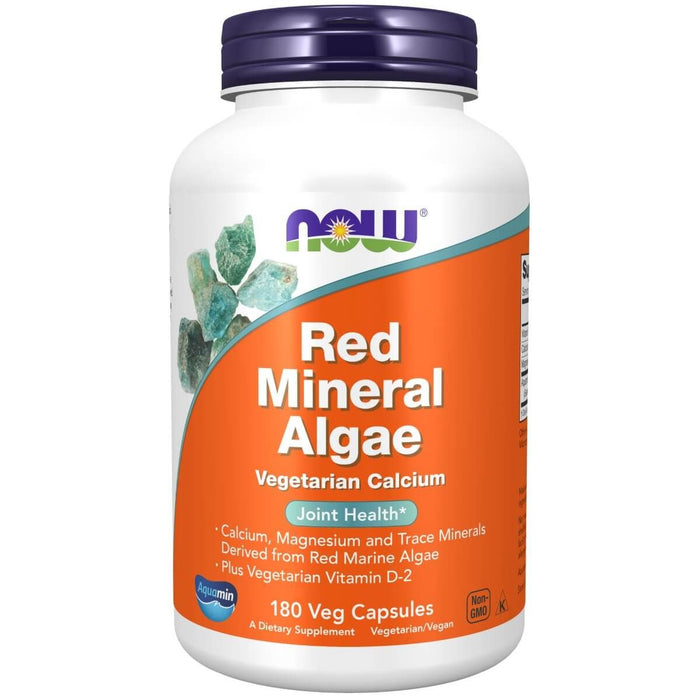 NOW Foods Red Mineral Algae Plus Vitamin D-2 180 Veg Capsules - Vitamins & Minerals at MySupplementShop by NOW Foods