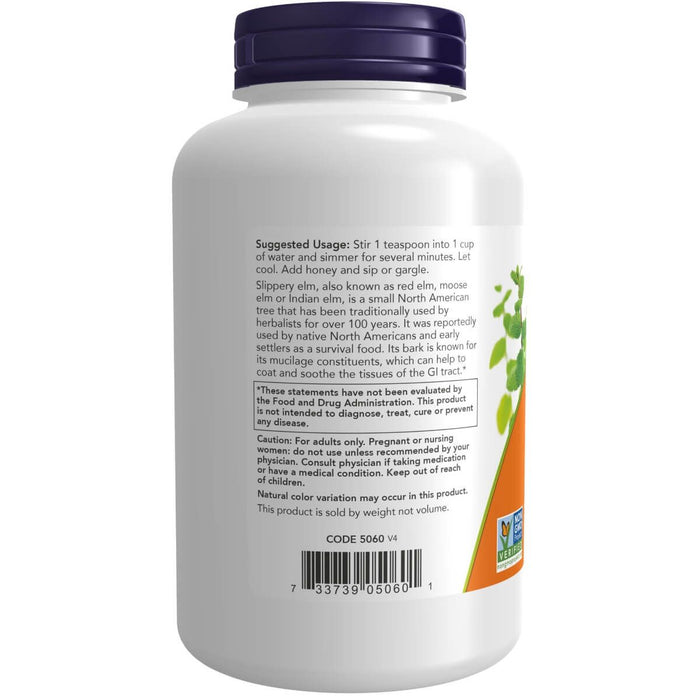 NOW Foods Slippery Elm Powder 4oz (113g) - Health and Wellbeing at MySupplementShop by NOW Foods