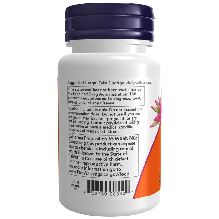 NOW Foods Vitamin A 10,000 IU 100 Softgels - Single Vitamins at MySupplementShop by NOW Foods