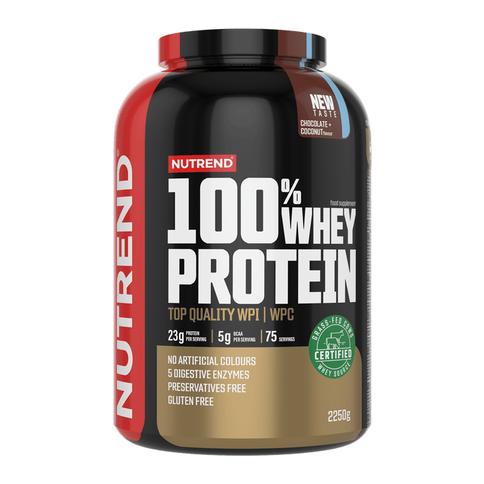 Nutrend 100% Whey Protein Powder | 22.8g Protein & 5g BCAAs | CFM Technology | Gluten-Free