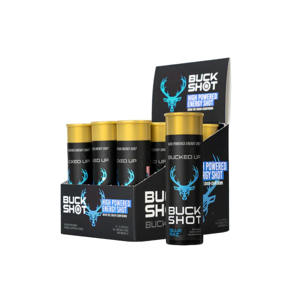 Bucked Up Buck Shot 12x59ml - Blue Raz - Pre Workout at MySupplementShop by Bucked Up