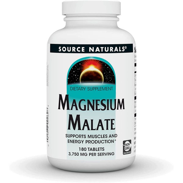 Source Naturals Magnesium Malate 1250mg 180 Tablets - Brain & Memory at MySupplementShop by Source Naturals