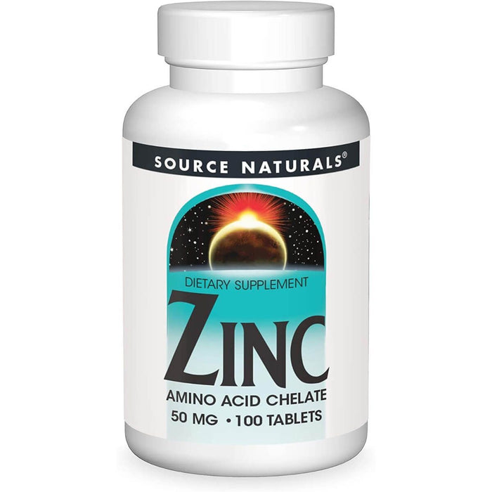 Source Naturals Zinc 50mg 100 Tablets - Immune Support at MySupplementShop by Source Naturals