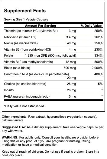 Swanson Daily B-Complex 100 Veggie Capsules - Vitamins & Minerals at MySupplementShop by Swanson