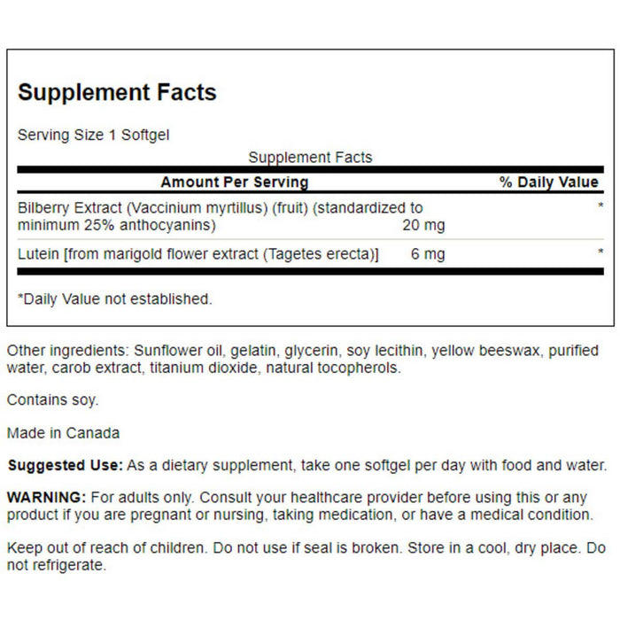 Swanson Lutein & Bilberry 120 Softgels - Supplements at MySupplementShop by Swanson