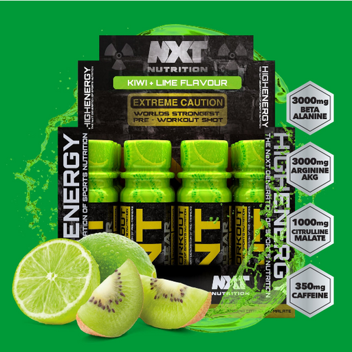 NXT Nutrition TNT Nuclear Shots 12 x 60ml - Kiwi Lime - Pre-Workout Shot at MySupplementShop by Nxt Nutrition