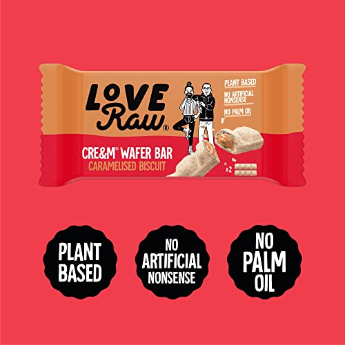 LoveRaw Vegan Cream Filled Wafer Bar 12x45g Caramelised Biscuit - Health Foods at MySupplementShop by LoveRaw