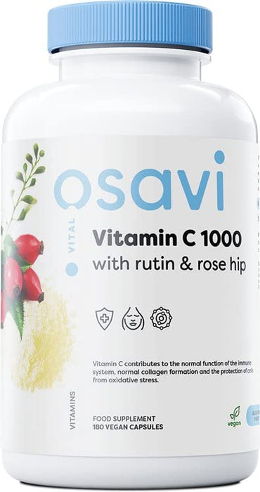 Osavi Vitamin C1000 with Rutin & Rose Hip - 180 vegan caps - Vitamin C at MySupplementShop by Osavi