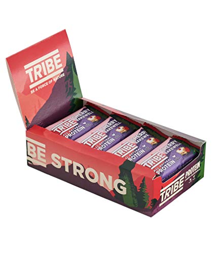 TRIBE Natural Plant Protein Bar - Cherry Bakewell - Vegan Gluten & Dairy Free (16 x 46g) - Health Foods at MySupplementShop by TRIBE