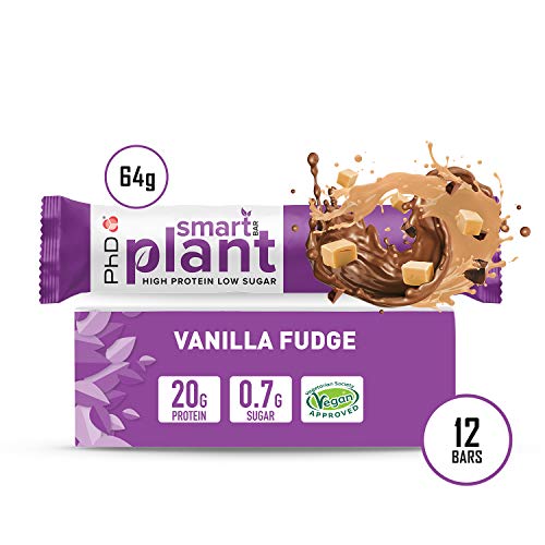 PhD Smart Bar Plant,Vegan Protein bar Vailla Fudge - 12 Bars - Protein at MySupplementShop by PhD