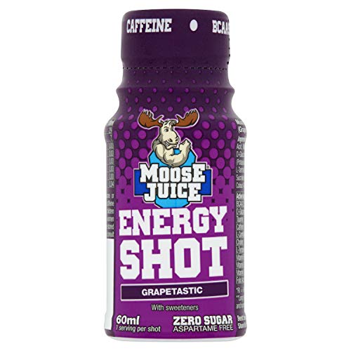 Muscle Moose - Moose Juice Energy Shots | Caffeine Drink BCAA & B Vitamins Zero Sugar Aspartame-free Grapetastic 60ml (12 Shots) - Sports Nutrition at MySupplementShop by Muscle Moose