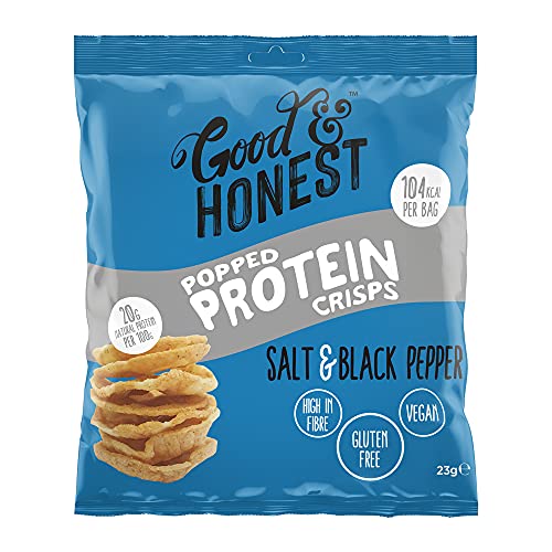 Good & Honest Popped Protein Crisps 24x23g Salt & Pepper - Sports Nutrition at MySupplementShop by Good & Honest