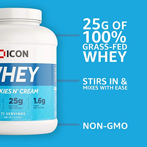 ICON Nutrition Whey Protein Powder 2.27kg 71 Servings - Cookies and Cream - Sports Nutrition at MySupplementShop by ICON Nutrition