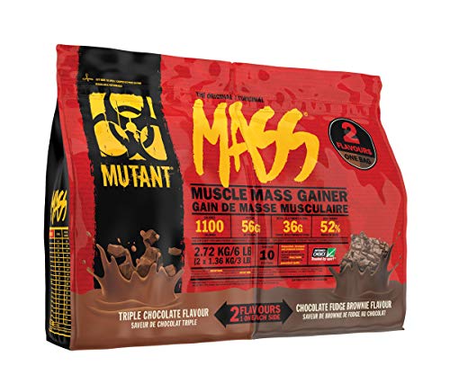 Mutant Mass Dual Chamber 2.72kg Choc & Choc Fudge Brownie - Weight Gainers & Carbs at MySupplementShop by Mutant