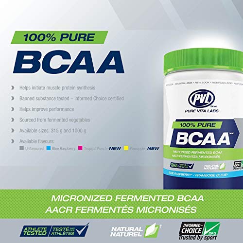 PVL 100% Pure BCAA 315g Unflavoured - Amino Acids and BCAAs at MySupplementShop by PVL