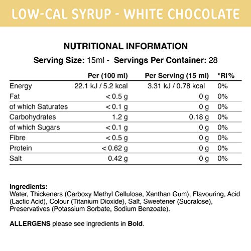 Applied Nutrition Fit Cuisine Low-Cal Syrup White Chocolate 425ml - Sports Nutrition at MySupplementShop by Fit Cuisine