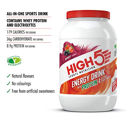 High 5 Energy Drink With Protein Berry 1.6kg - Sports Nutrition at MySupplementShop by High 5