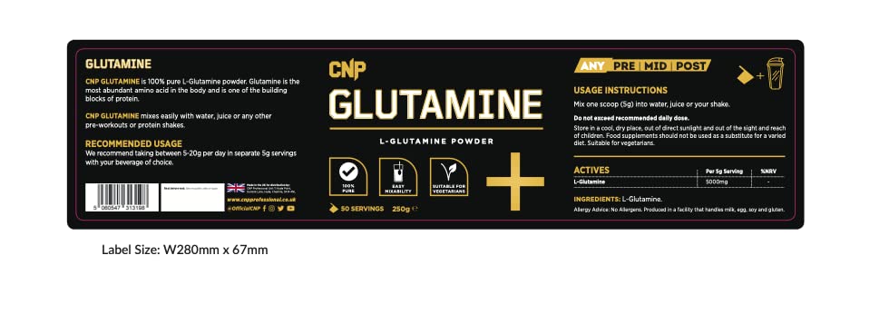 CNP Professional Glutamine 250g - L-Glutamine, Glutamine at MySupplementShop by CNP Professional