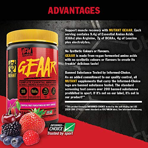 MUTANT GEAAR EAA Powder - Blue 30 Servings - Amino Acids and BCAAs at MySupplementShop by Mutant