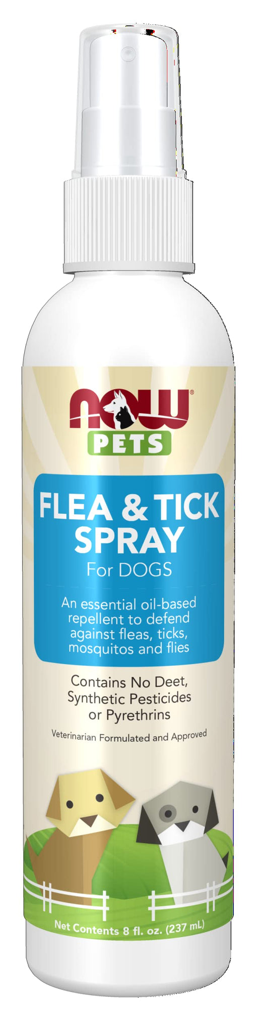 NOW Foods Pets, Flea & Tick Spray for Dogs - 237 ml. - Pet supplements at MySupplementShop by NOW Foods