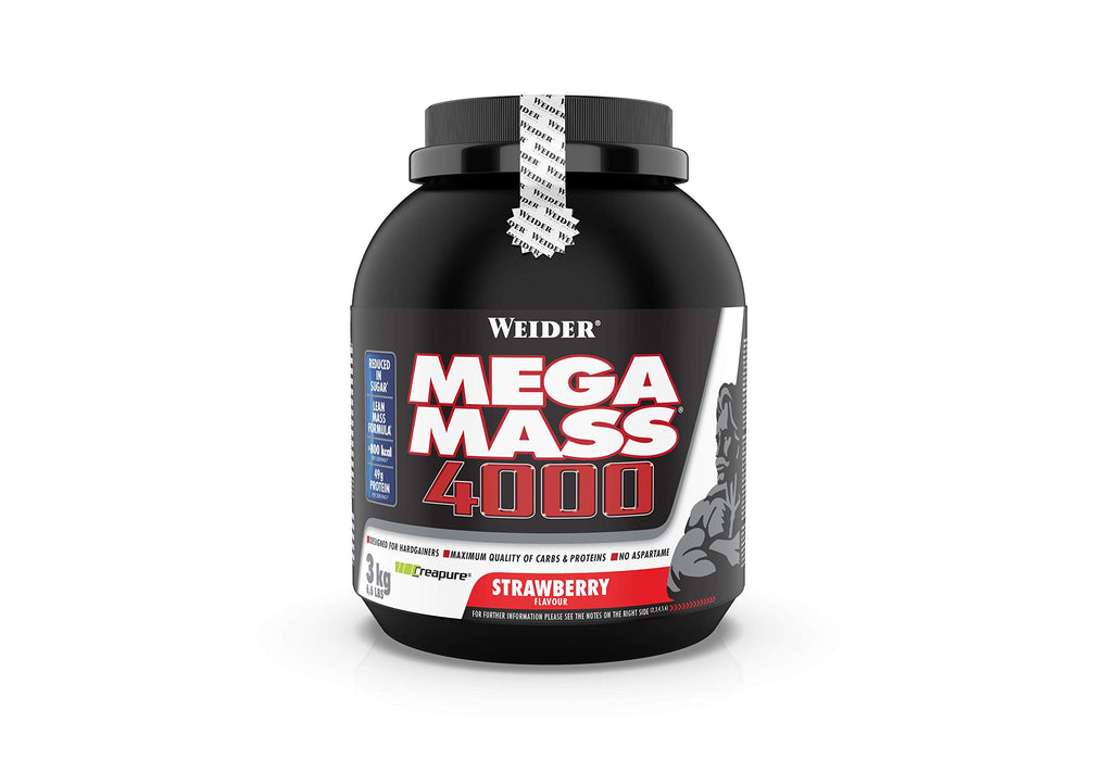 Weider Mega Mass 4000, Strawberry - 3000 grams - Weight Gainers & Carbs at MySupplementShop by Weider