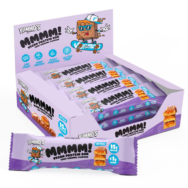 Yummo's Mmmm! Vegan Protein Bar 12x55g - Chocolate Caramel - Protein Bars at MySupplementShop by YUMMO'S