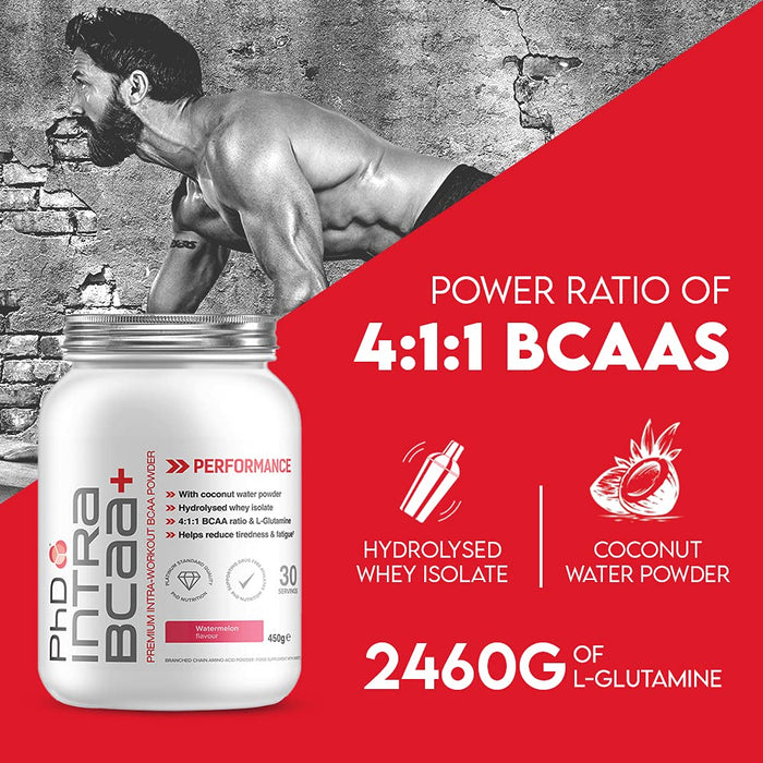 PhD Intra BCAA+, Watermelon - 450 grams - Amino Acids and BCAAs at MySupplementShop by PhD