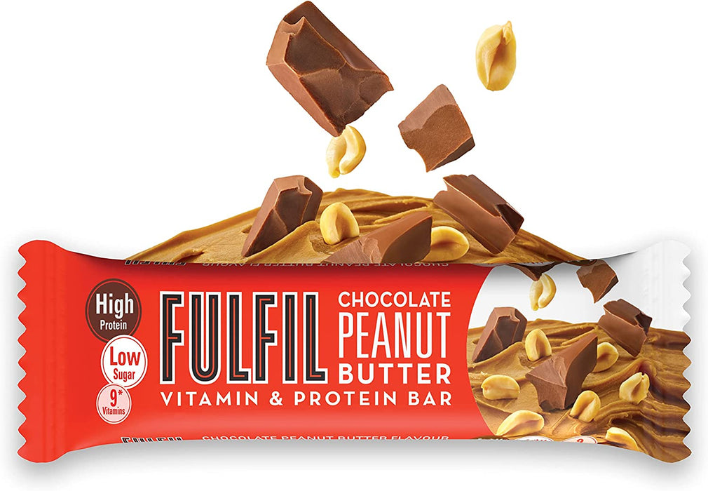 Fulfil Vitamin & Protein Bar 15 x 55g - Chocolate Peanut Butter - Sports Nutrition at MySupplementShop by Fulfil Nutrition