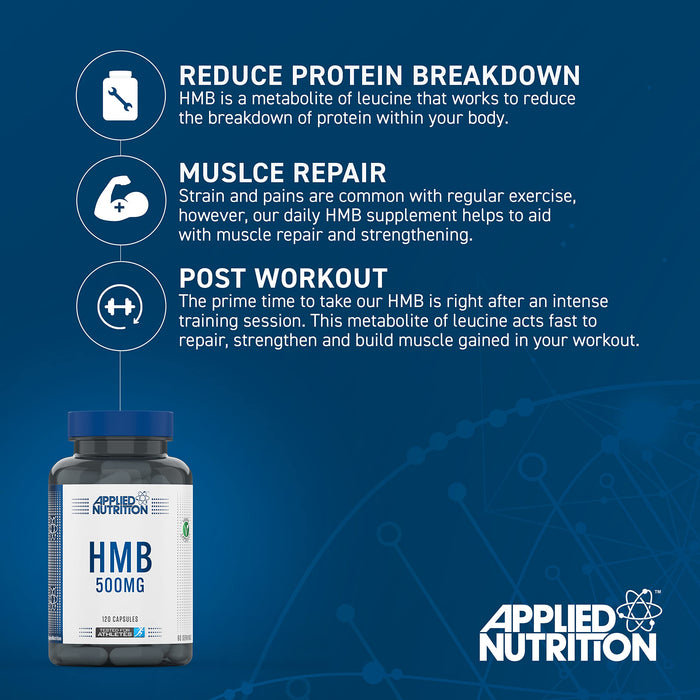 Applied Nutrition HMB, 500mg - 120 caps - Amino Acids and BCAAs at MySupplementShop by Applied Nutrition