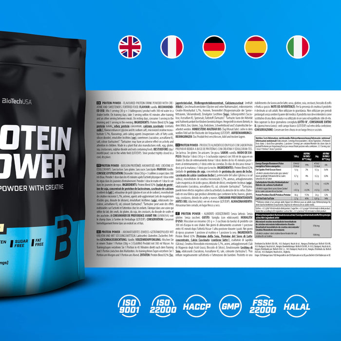 BioTechUSA Protein Power, Vanilla - 1000 grams - Protein at MySupplementShop by BioTechUSA