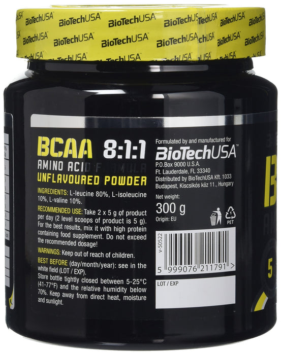 BioTechUSA BCAA 8:1:1, Unflavoured - 300 grams - Amino Acids and BCAAs at MySupplementShop by BioTechUSA