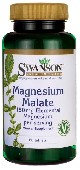 Swanson Magnesium Malate, 150mg Elemental Magnesium - 60 tabs - Vitamins & Minerals at MySupplementShop by Swanson