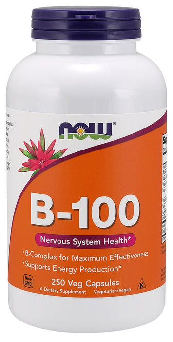 NOW Foods Vitamin B-100 - 250 vcaps - Vitamins & Minerals at MySupplementShop by NOW Foods