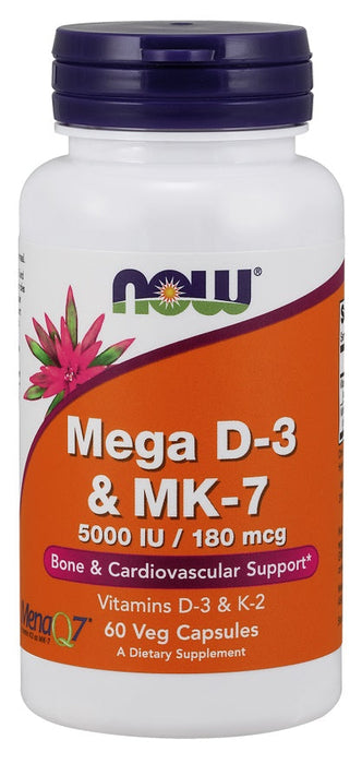 NOW Foods Mega D-3 & MK-7 - 60 vcaps - Vitamins & Minerals at MySupplementShop by NOW Foods